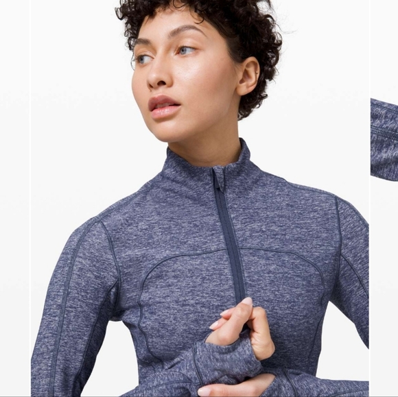 NWOT Lululemon Run Briskly 1/2 Zip, 2 Heathered Cadet Blue - Picture 3 of 9